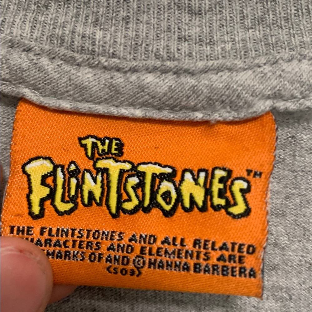 Vintage Flintstones Fred Flintstone Gray Short Sleeve Tee Shirt - Picture 3 of 6